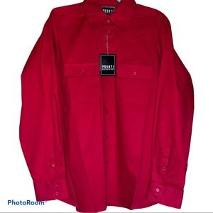 PRONTI Collection by Phita men’s red cotton shirt size large.